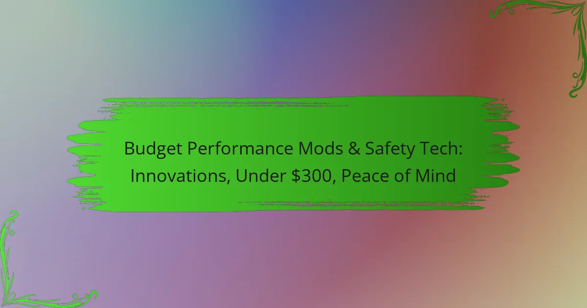 Budget Performance Mods & Safety Tech: Innovations, Under $300, Peace of Mind