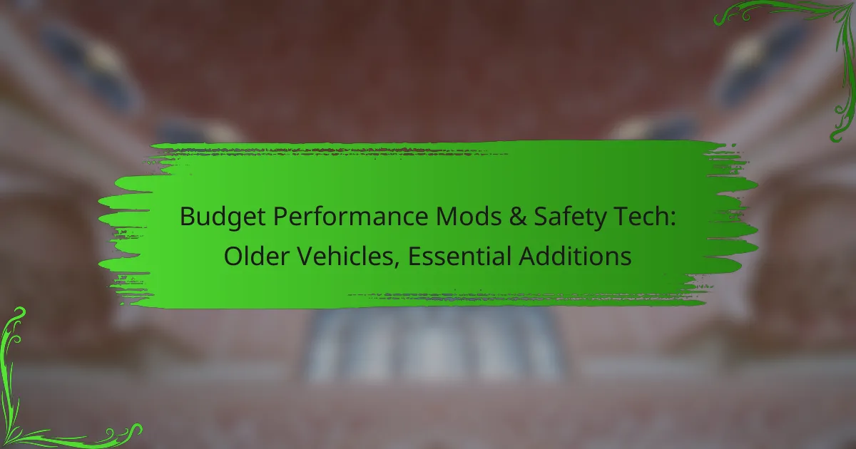 Budget Performance Mods & Safety Tech: Older Vehicles, Essential Additions
