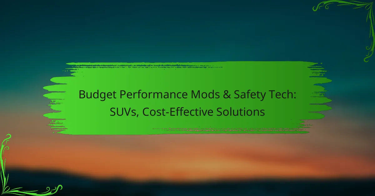 Budget Performance Mods & Safety Tech: SUVs, Cost-Effective Solutions