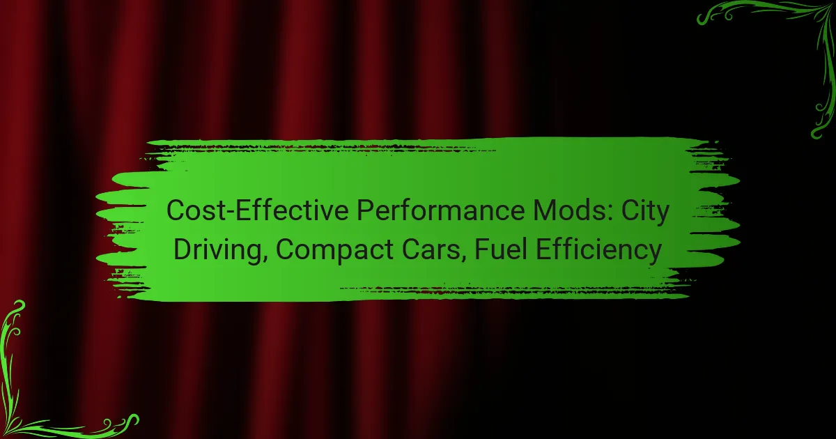 Cost-Effective Performance Mods: City Driving, Compact Cars, Fuel Efficiency