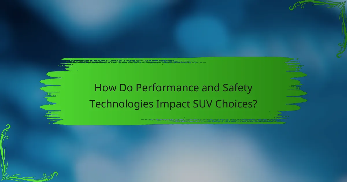 How Do Performance and Safety Technologies Impact SUV Choices?