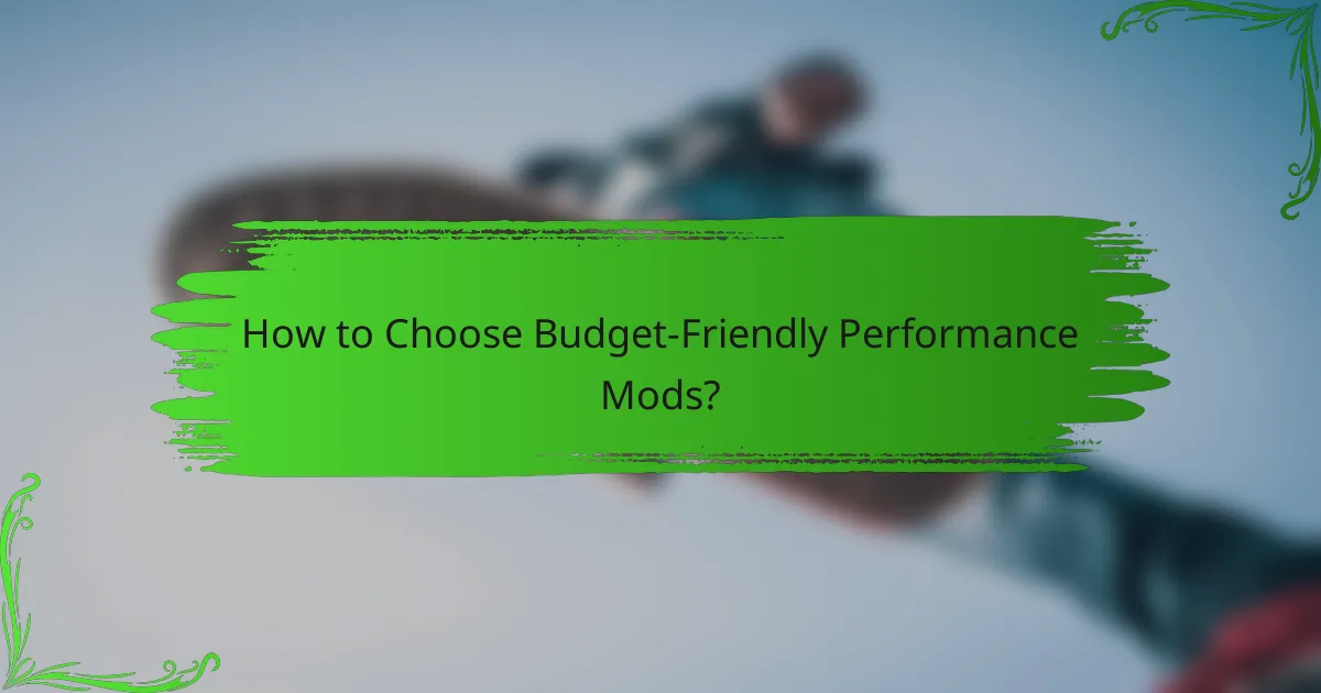 How to Choose Budget-Friendly Performance Mods?
